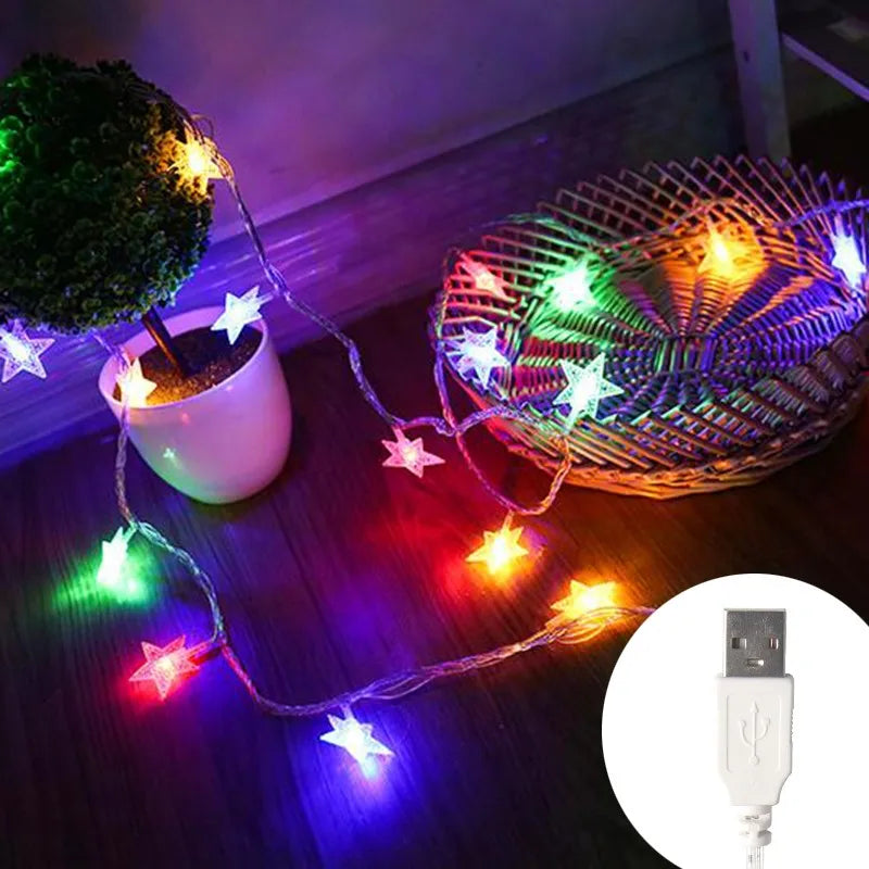 Outdoor LED Star String Lights