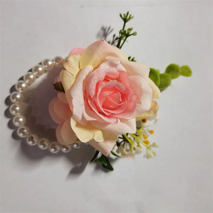 Silk Rose Wedding Boutonniere Corsage