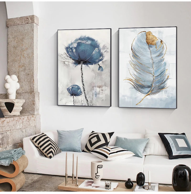 Scandinavian Abstract Flower Canvas Art