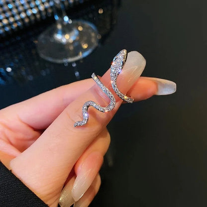 Silver Zirconia Snake Ring