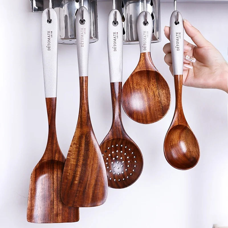 Natural Teak Wood Kitchen Tool Set