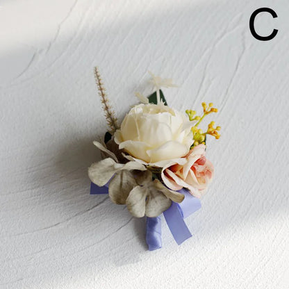 Silk Rose Wedding Boutonniere Pin