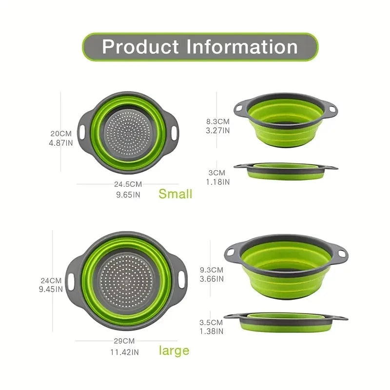 Collapsible Silicone Colander for Kitchen