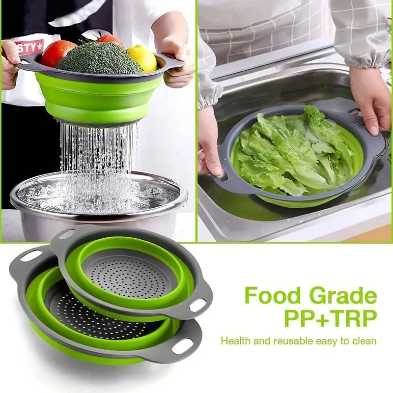 Collapsible Silicone Colander for Kitchen