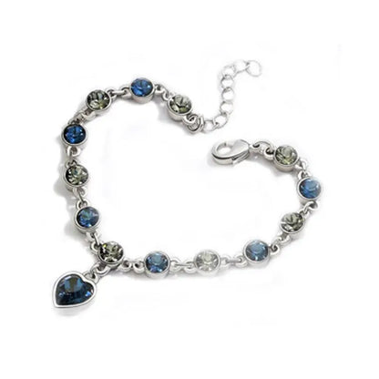 Nautical Blue Heart Charm Bracelet