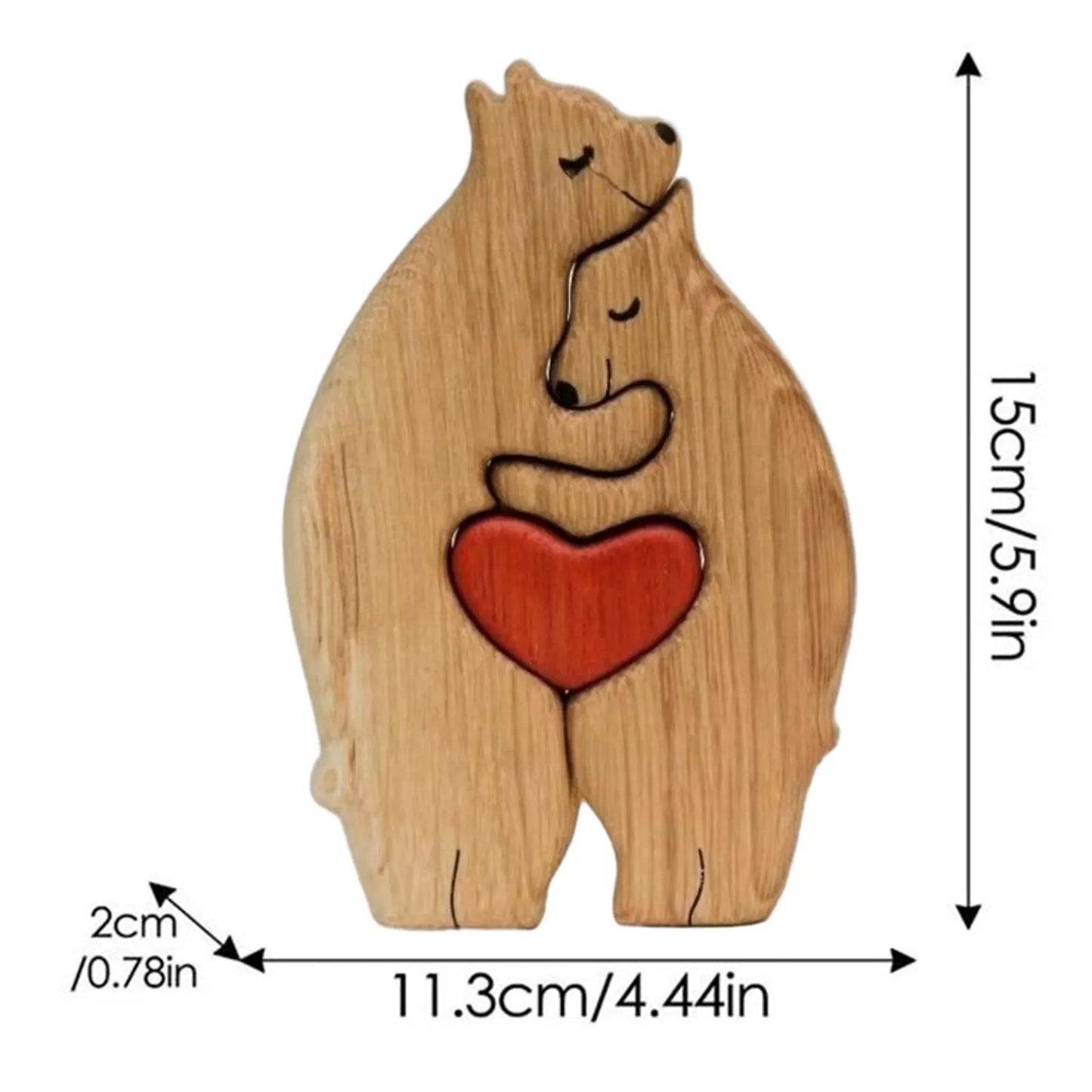 Bear Family Wooden Puzzle Decor