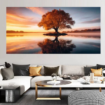 Modern Red Tree Canvas Art