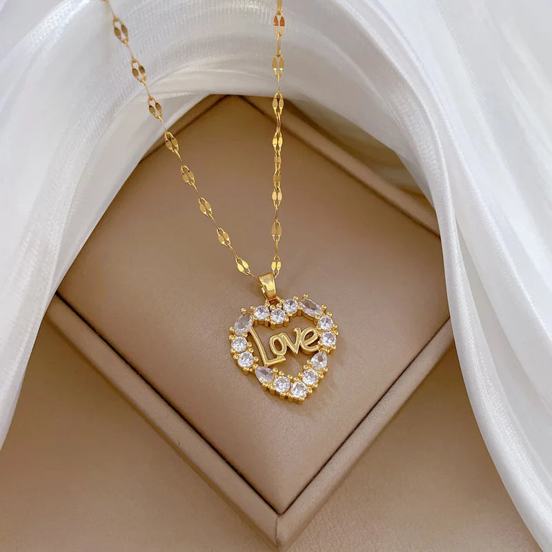 Love Zircon Heart Pendant