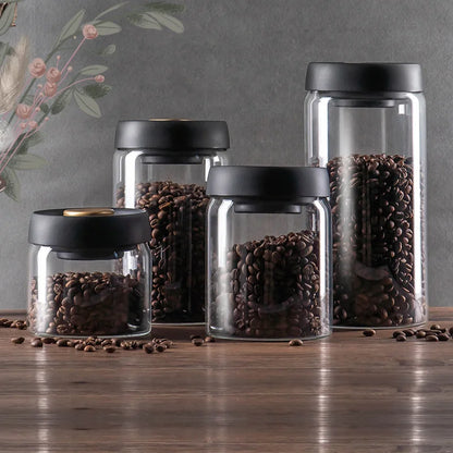 Vacuum-Sealed Glass Canister for Coffee Beans and Food Storage