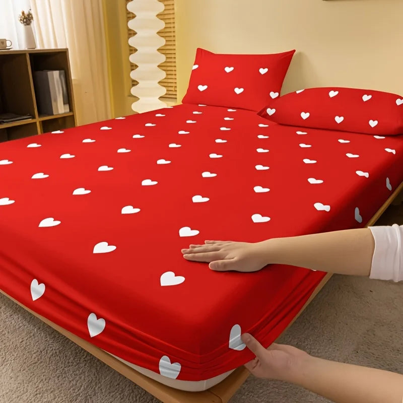 Romantic Heart-Print Bedding Set