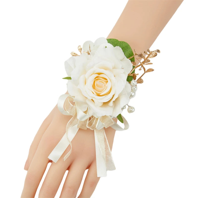 Silk Rose Wedding Boutonniere Corsage