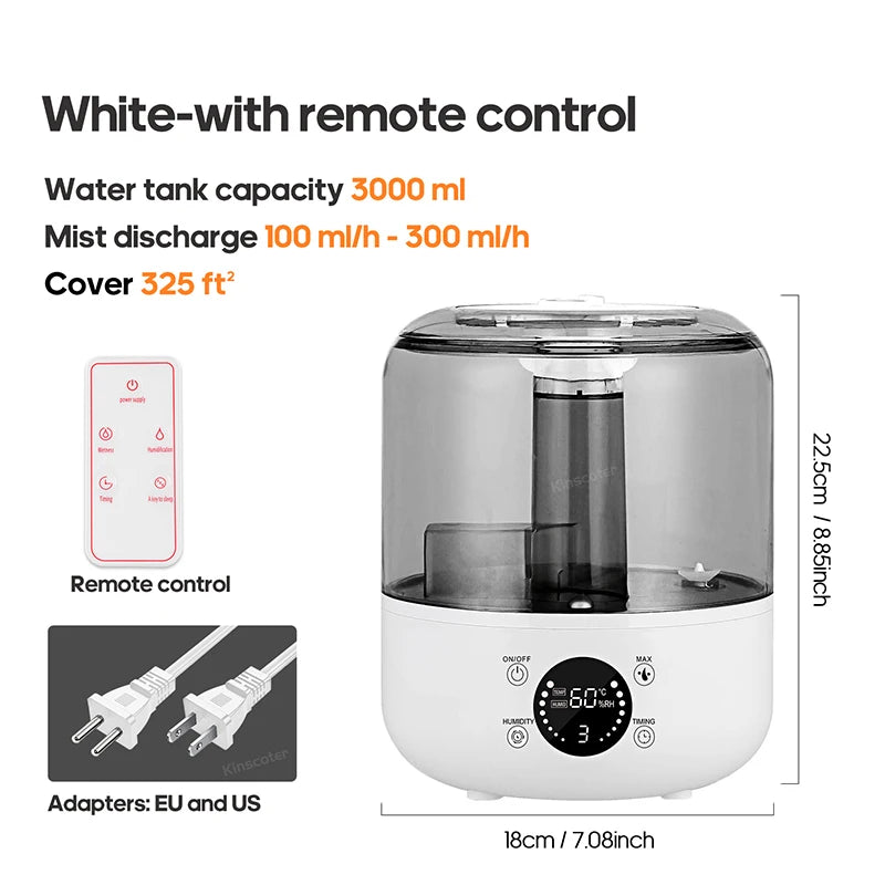 3L Air Humidifier with Remote Control