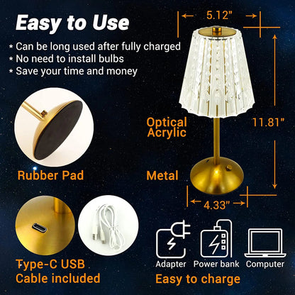 Crystal Touch Sensor Table Lamp