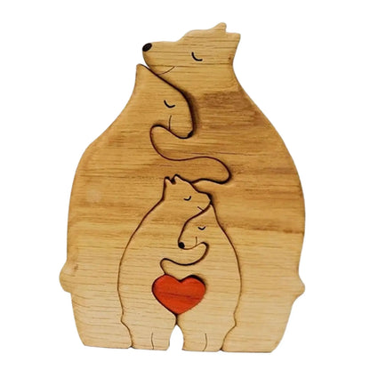 Bear Family Wooden Puzzle Decor