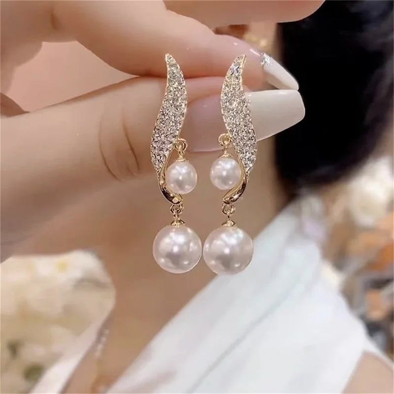 Pearl Tassel Drop Earrings