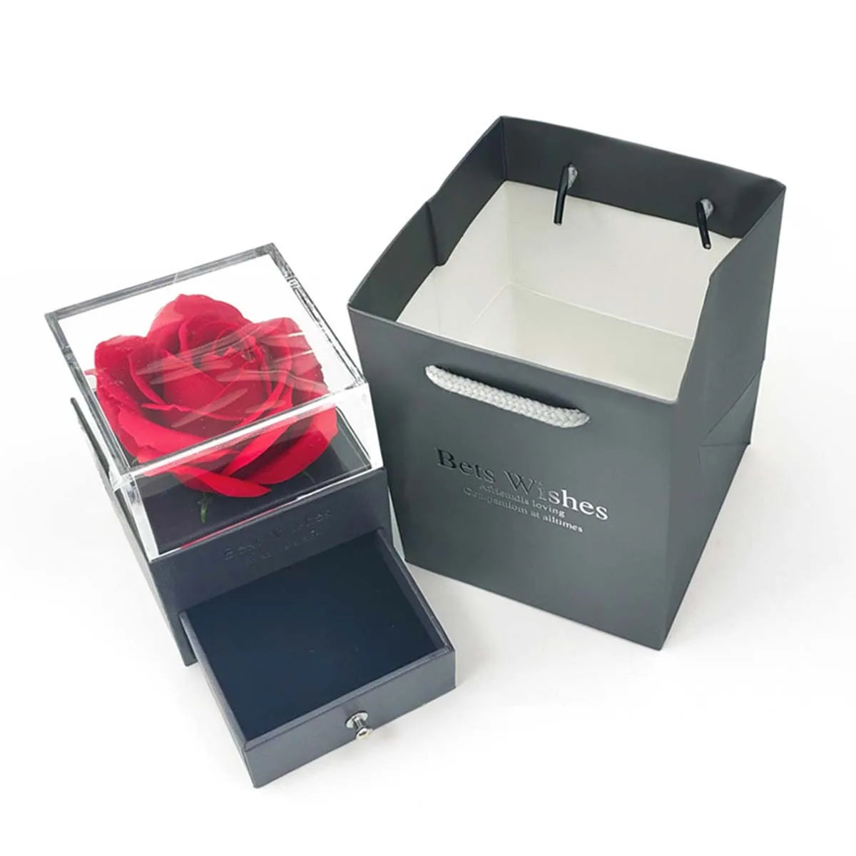 Necklace Gift Box with Rose Keepsake