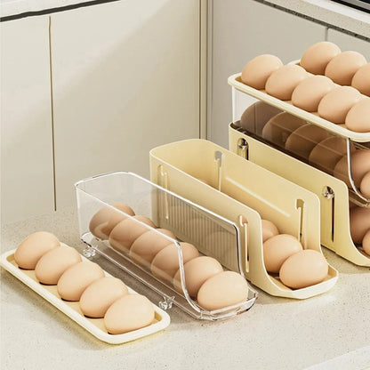 Automatic Scrolling Refrigerator Egg Storage Box - Large Capacity