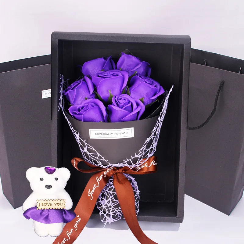 Rose Teddy Bouquet Box