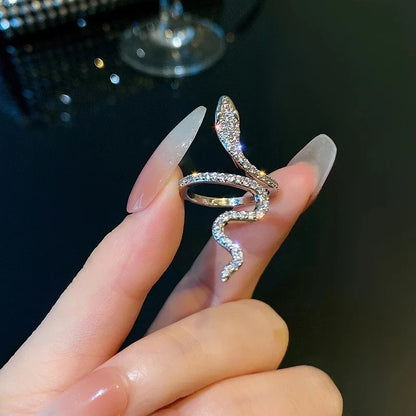 Silver Zirconia Snake Ring