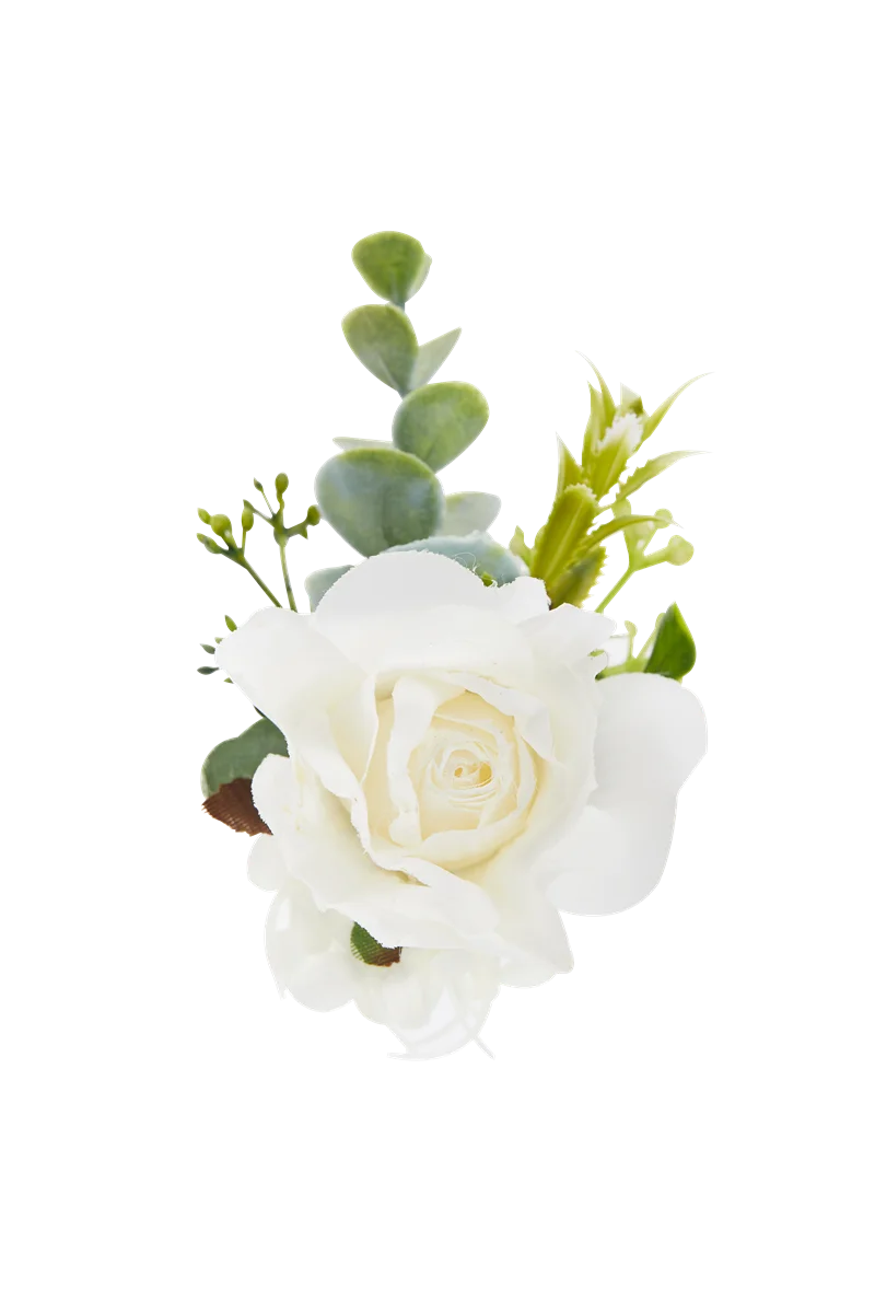 Silk Rose Wedding Boutonniere Corsage