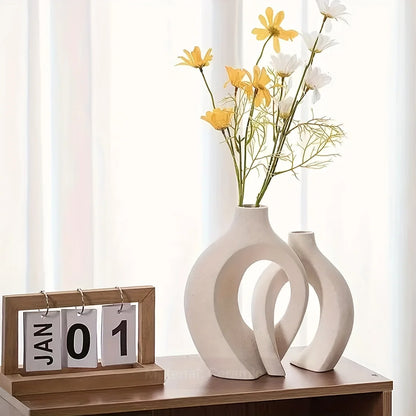 Set of 2 Modern Ceramic Vases