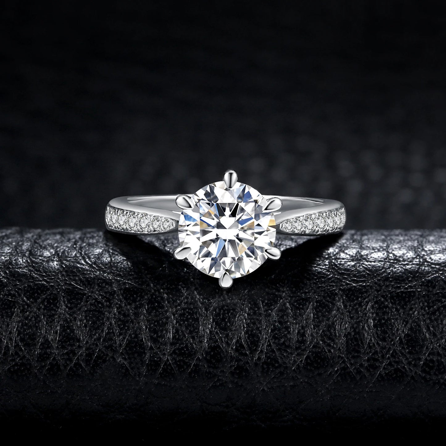 Moissanite Sterling Silver Engagement Ring