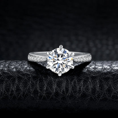 Moissanite Sterling Silver Engagement Ring