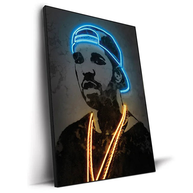 Abstract Neon Rapper Star Art