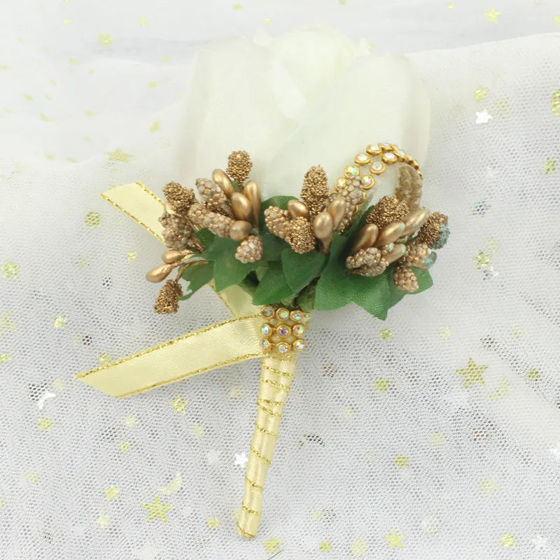 Silk Wedding Corsage & Boutonniere