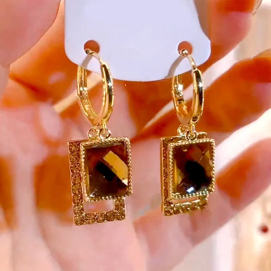 Brown Zircon Earrings