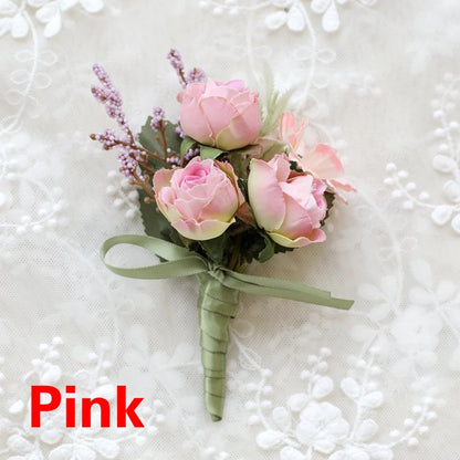 Silk Rose Wedding Boutonniere Pin