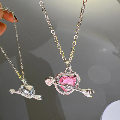 Y2K Pink Heart Necklace