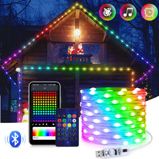 20M RGB Outdoor Bluetooth LED Lights