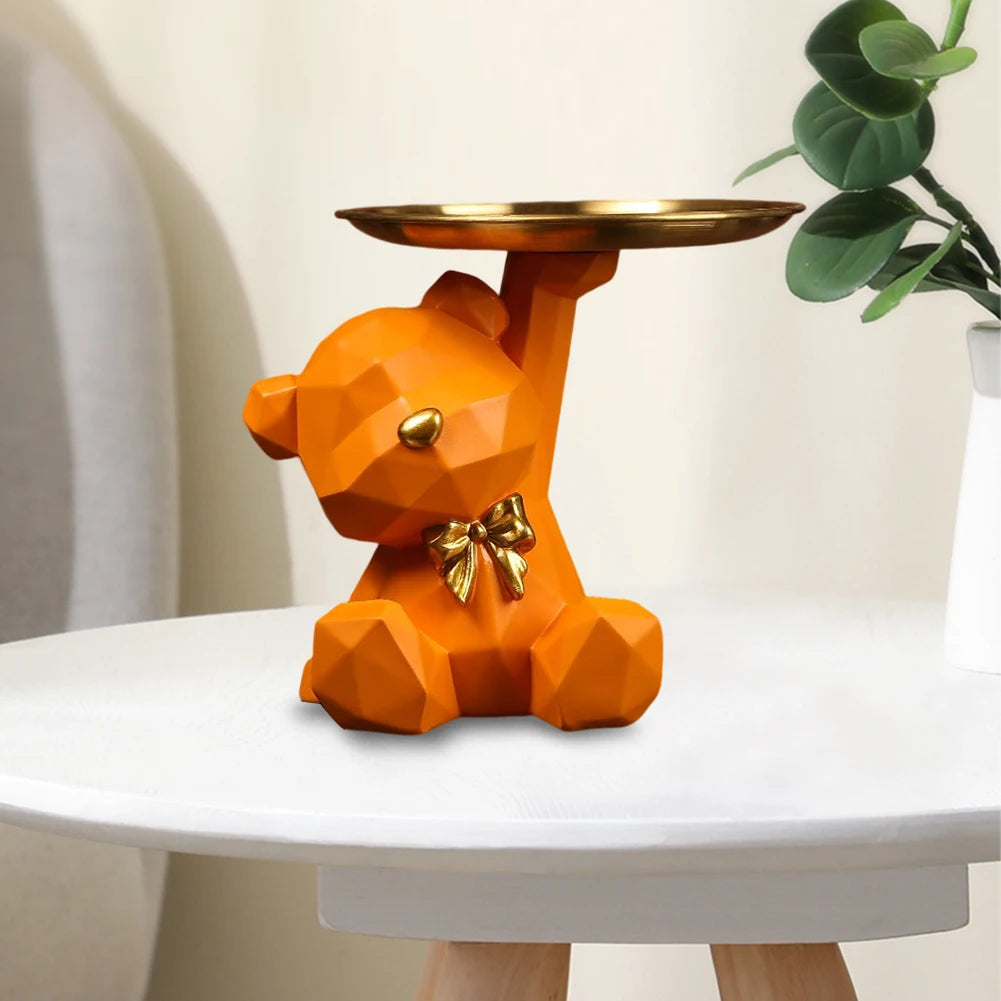 Geometric Bear Key Holder Sculpture