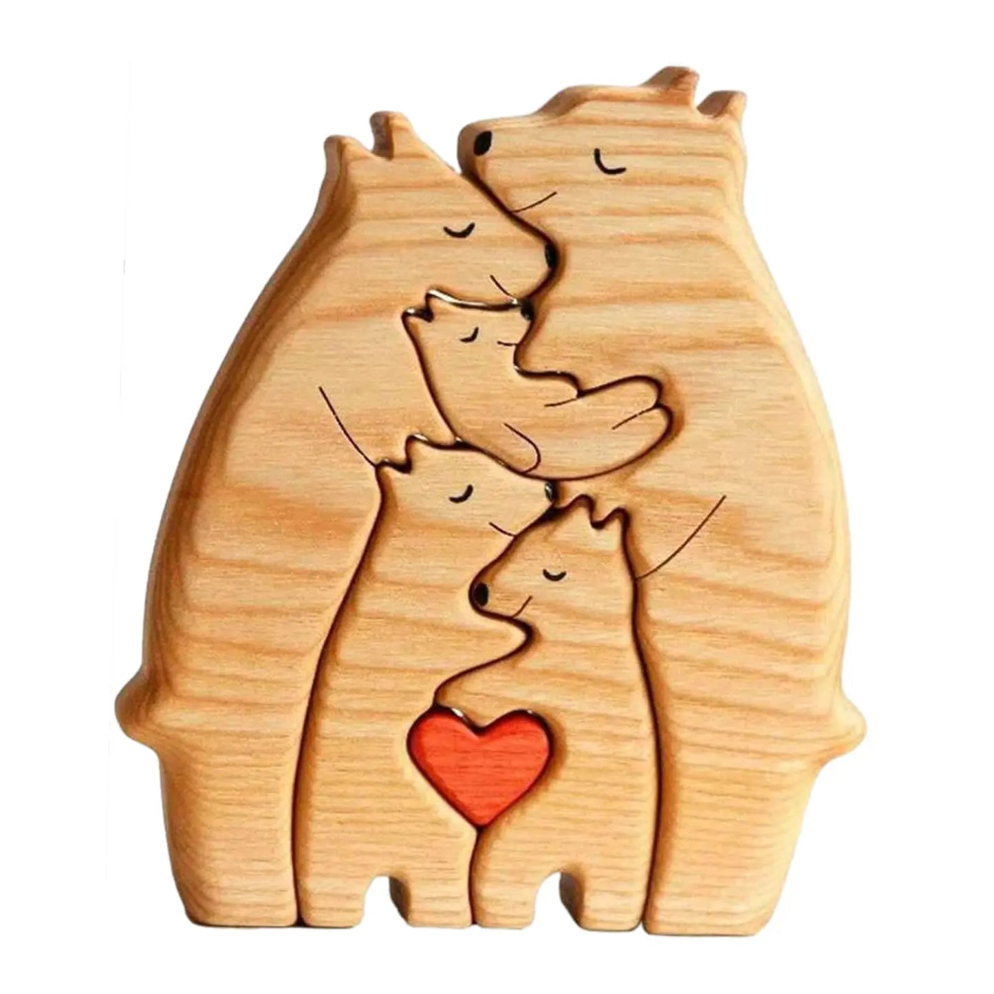 Bear Family Wooden Puzzle Decor