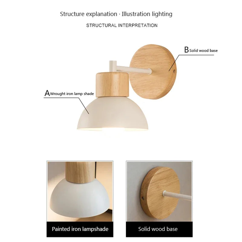 Nordic LED Wood Wall Lamp