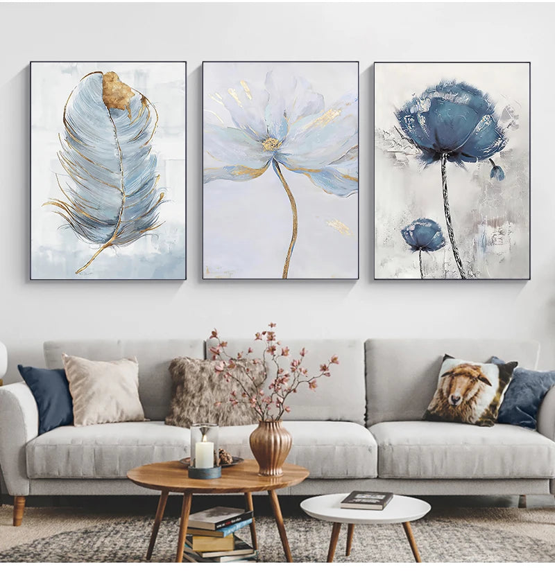 Scandinavian Abstract Flower Canvas Art