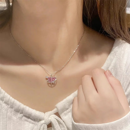 Y2K Pink Heart Necklace