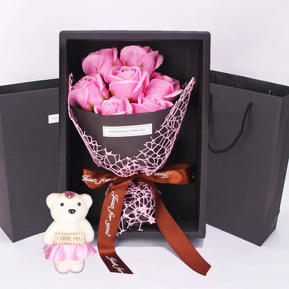 Rose Teddy Bouquet Box