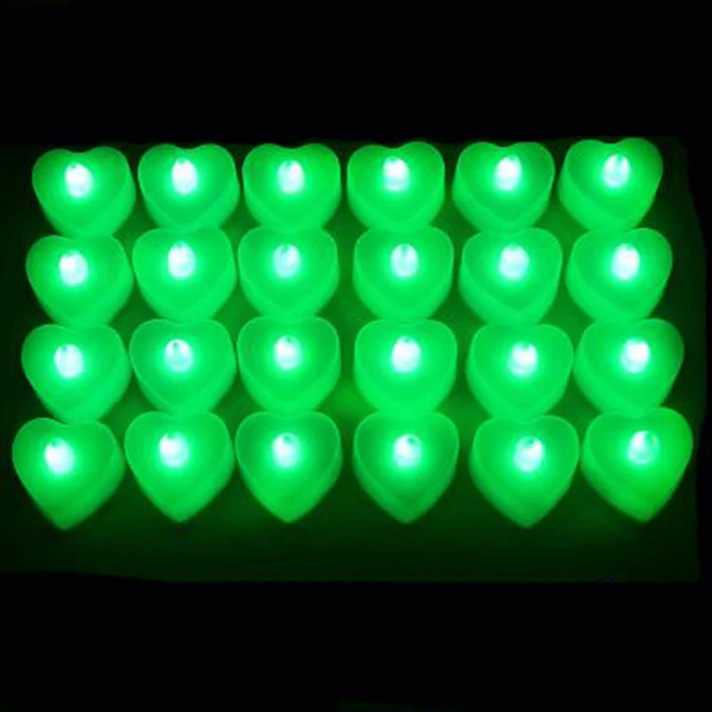 Pack of 12 LED Heart Tealights