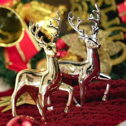 Golden Deer Reindeer Sculpture Ornament