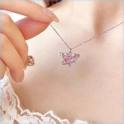 Y2K Pink Heart Necklace