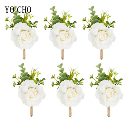 Ivory Rose Wedding Boutonnieres