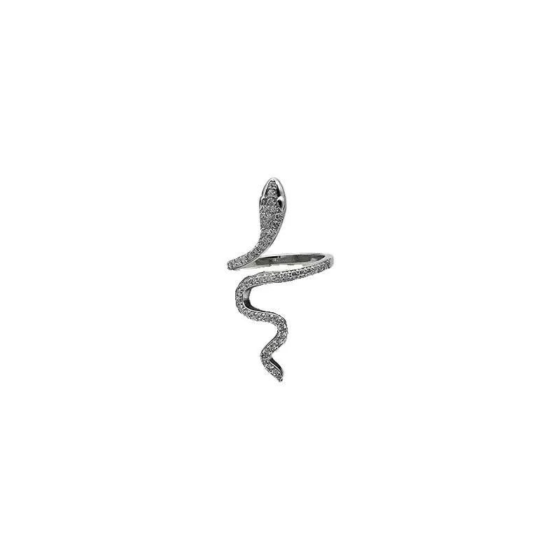 Silver Zirconia Snake Ring