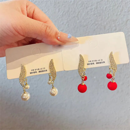 Pearl Tassel Drop Earrings