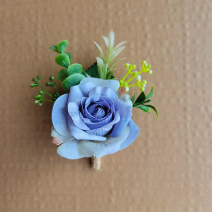 Beige Artificial Rose Wedding Boutonniere