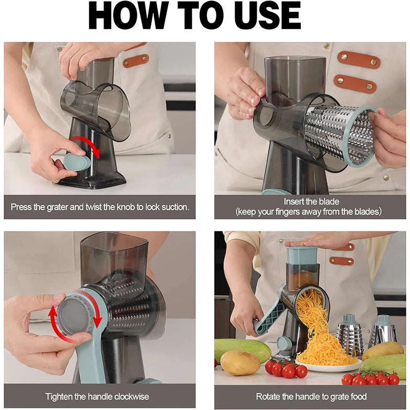 3-in-1 Manual Vegetable Cutter and Slicer