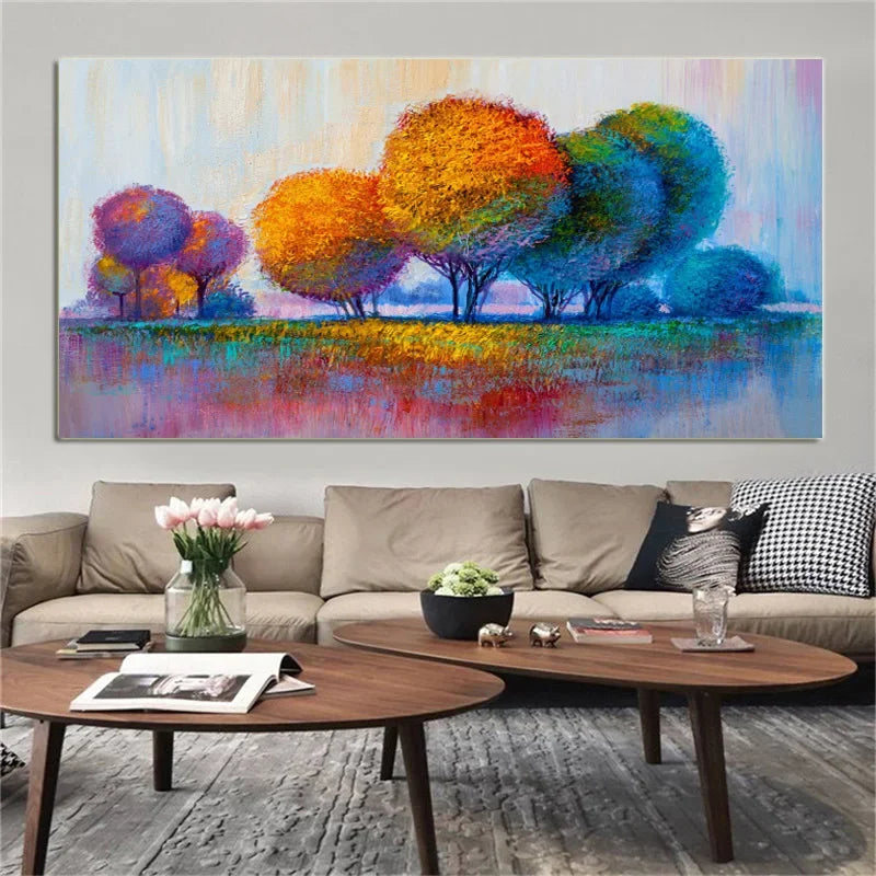 Modern Red Tree Canvas Art