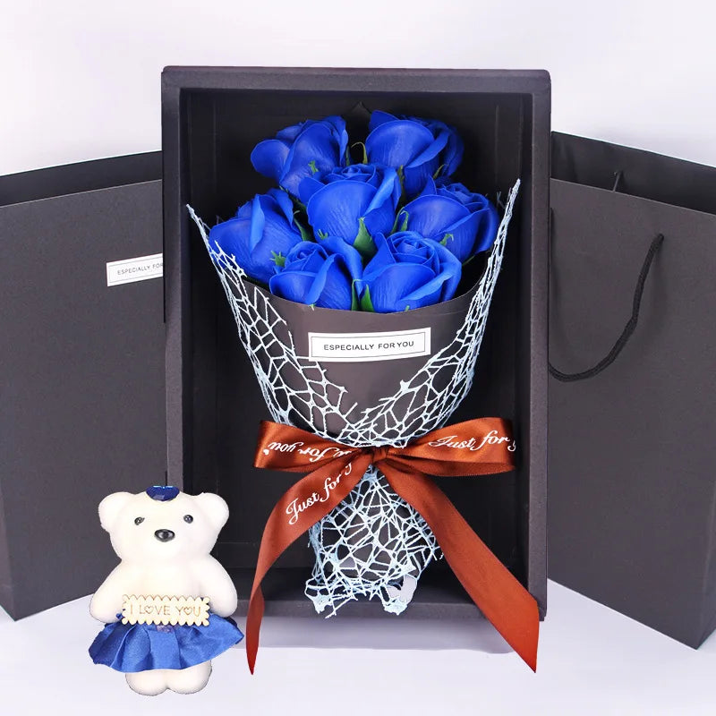 Rose Teddy Bouquet Box