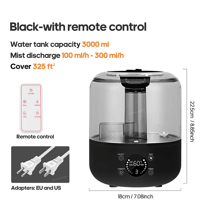 3L Air Humidifier with Remote Control